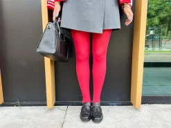 80 Denier Castor Oil Tights - Blood Red