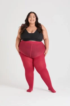 80 Denier Castor Oil Tights - Blood Red