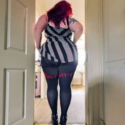 80 Denier Crotchless Tights - Bad Girl - Black