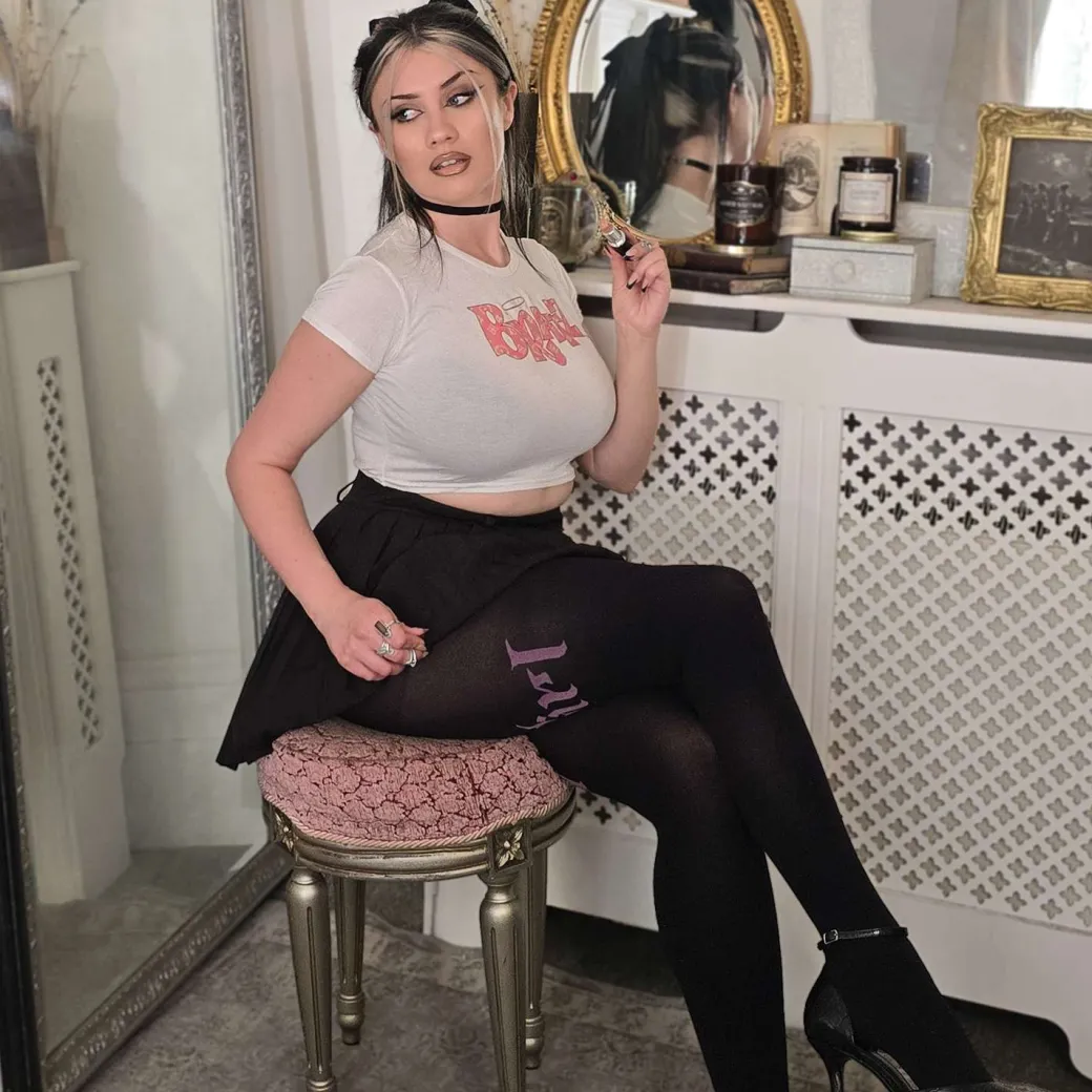 80 Denier Crotchless Tights - Good Girl - Black