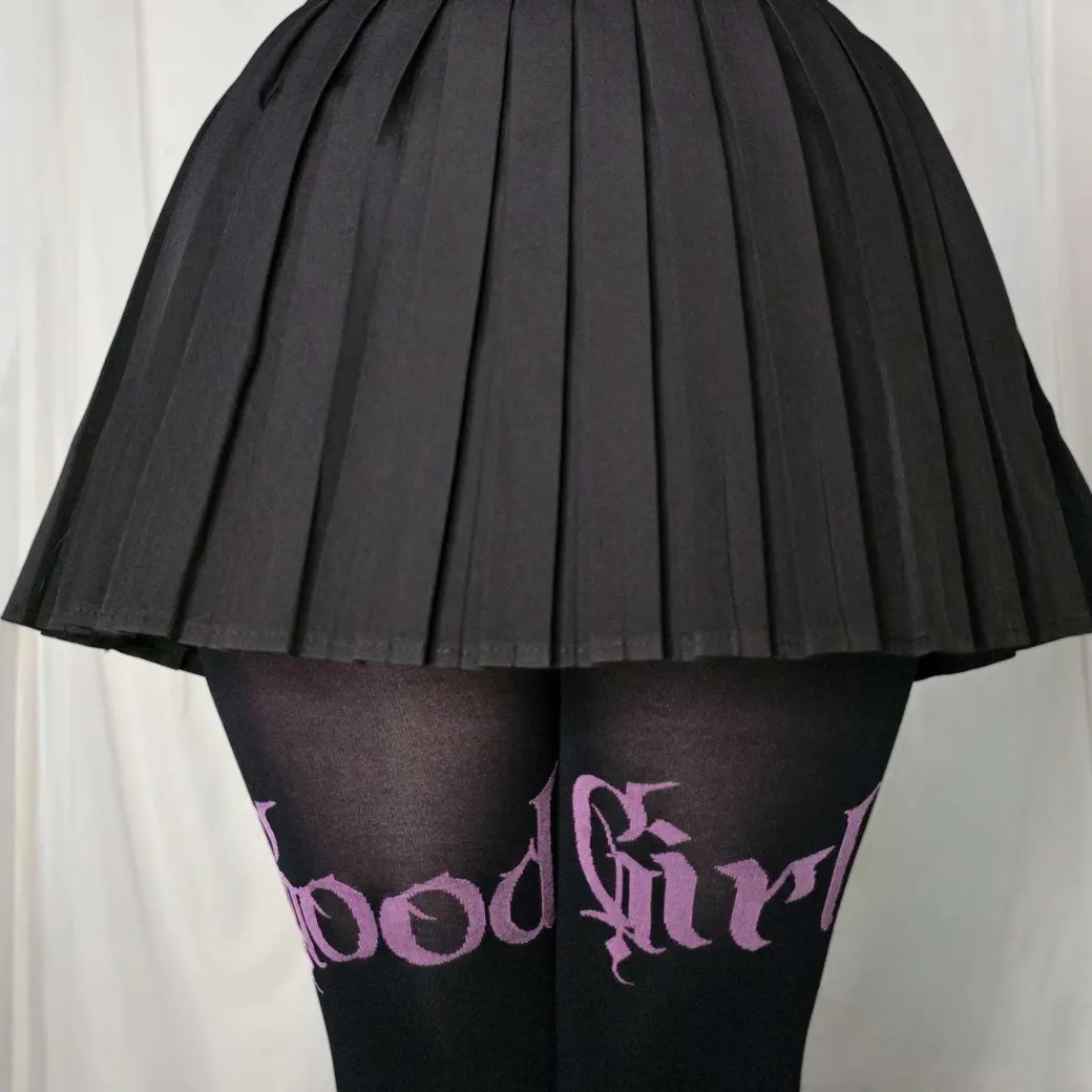 80 Denier Crotchless Tights - Good Girl - Black