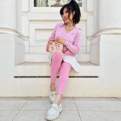 80 Denier Footless Tights - Dragon Fruit