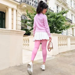80 Denier Footless Tights - Dragon Fruit