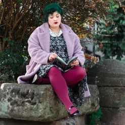 80 Denier Opaque Tights - Burgundy