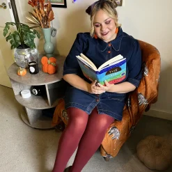 80 Denier Opaque Tights - Burgundy