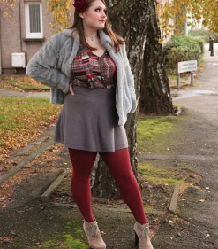 80 Denier Opaque Tights - Burgundy