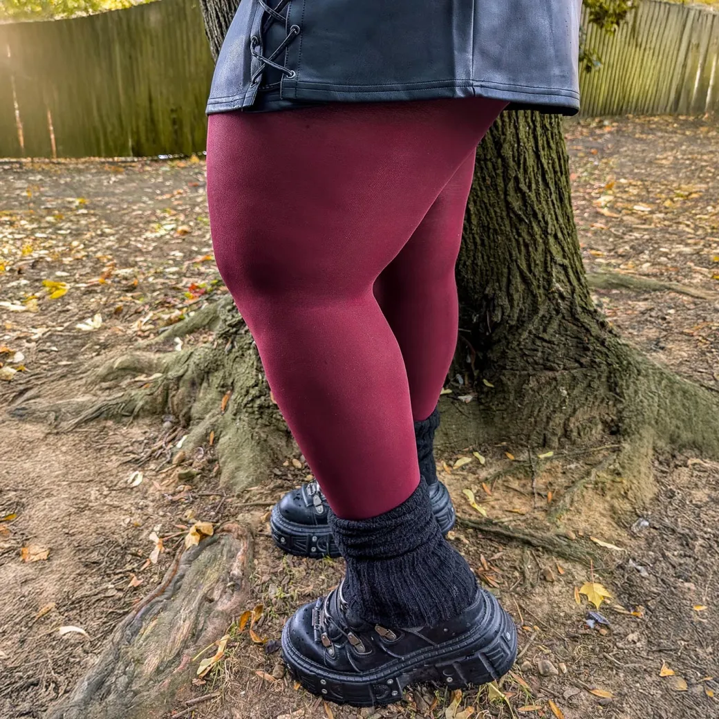 80 Denier Opaque Tights - Cherry