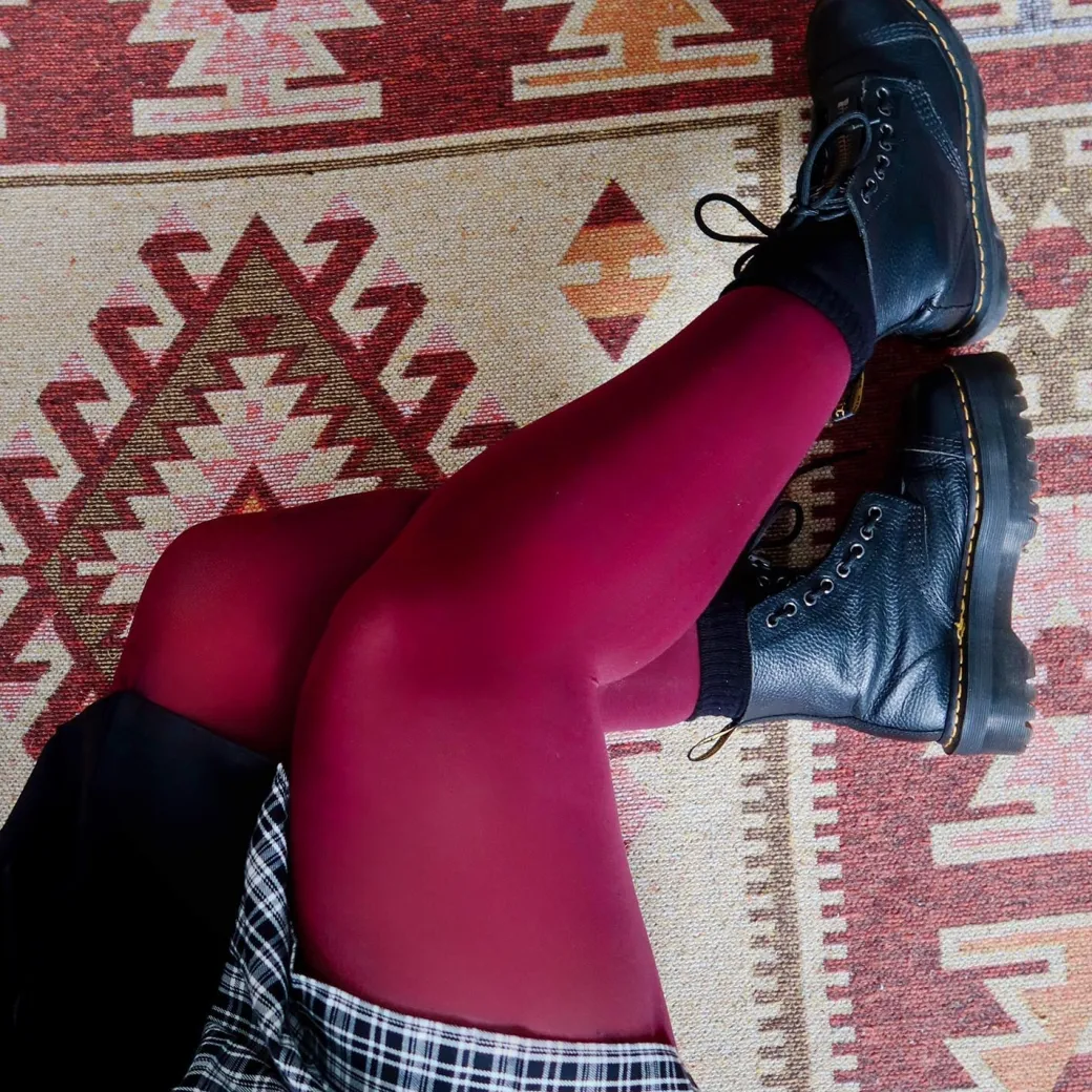 80 Denier Opaque Tights - Cherry
