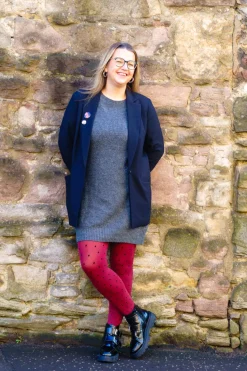 80 Denier Opaque Tights - Cherry Dot