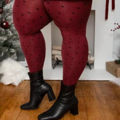 80 Denier Opaque Tights - Cherry Dot