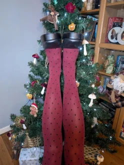 80 Denier Opaque Tights - Cherry Dot