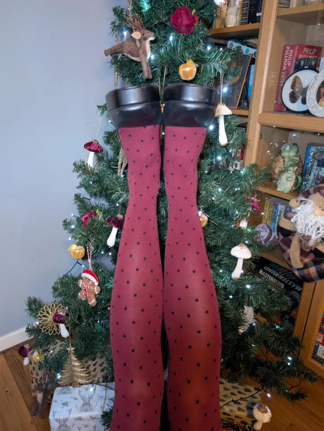 80 Denier Opaque Tights - Cherry Dot