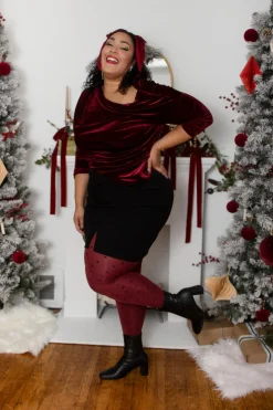 80 Denier Opaque Tights - Cherry Dot