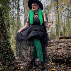 80 Denier Opaque Tights - Corra Snakes - Foliage Green