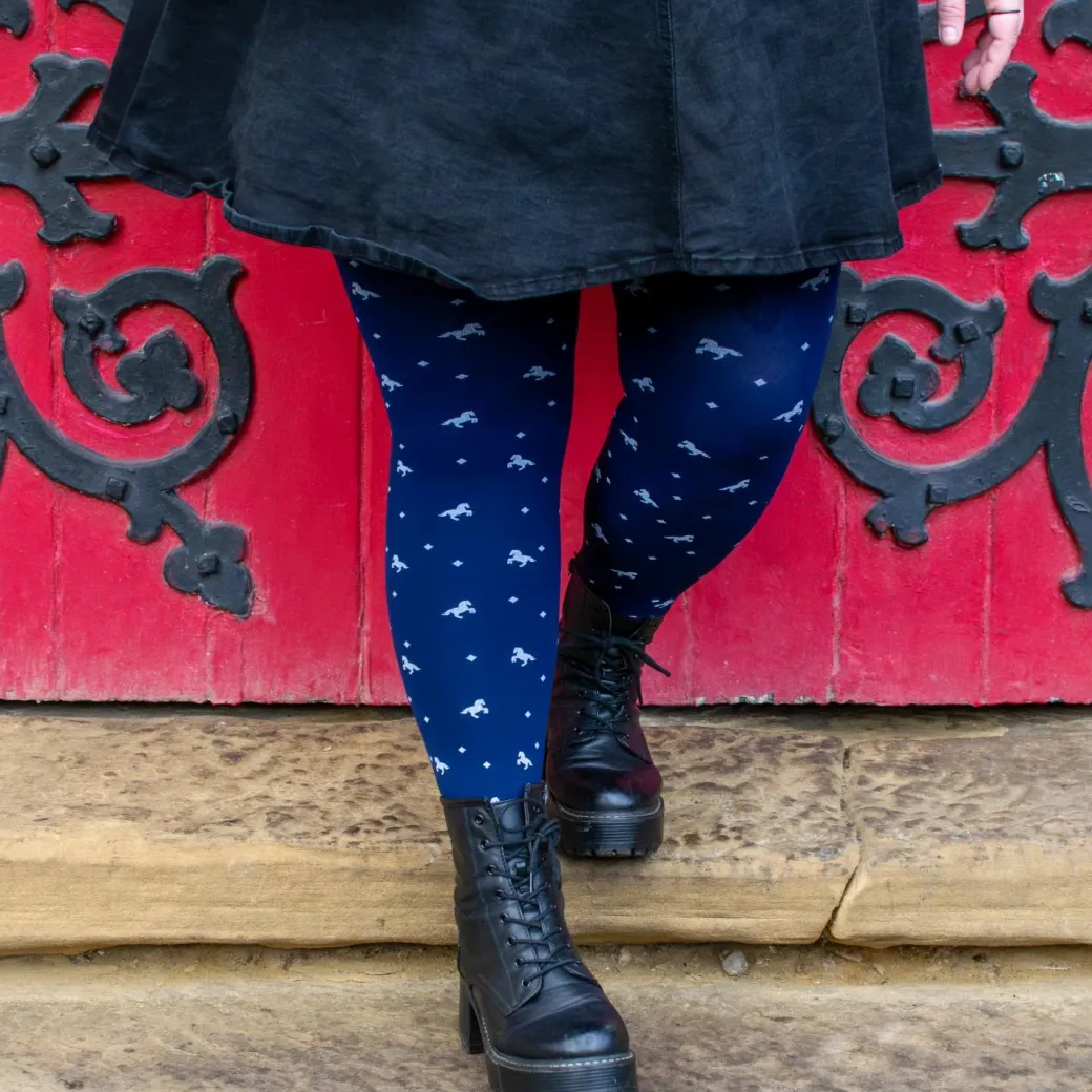 80 Denier Opaque Tights - Dinky Horses
