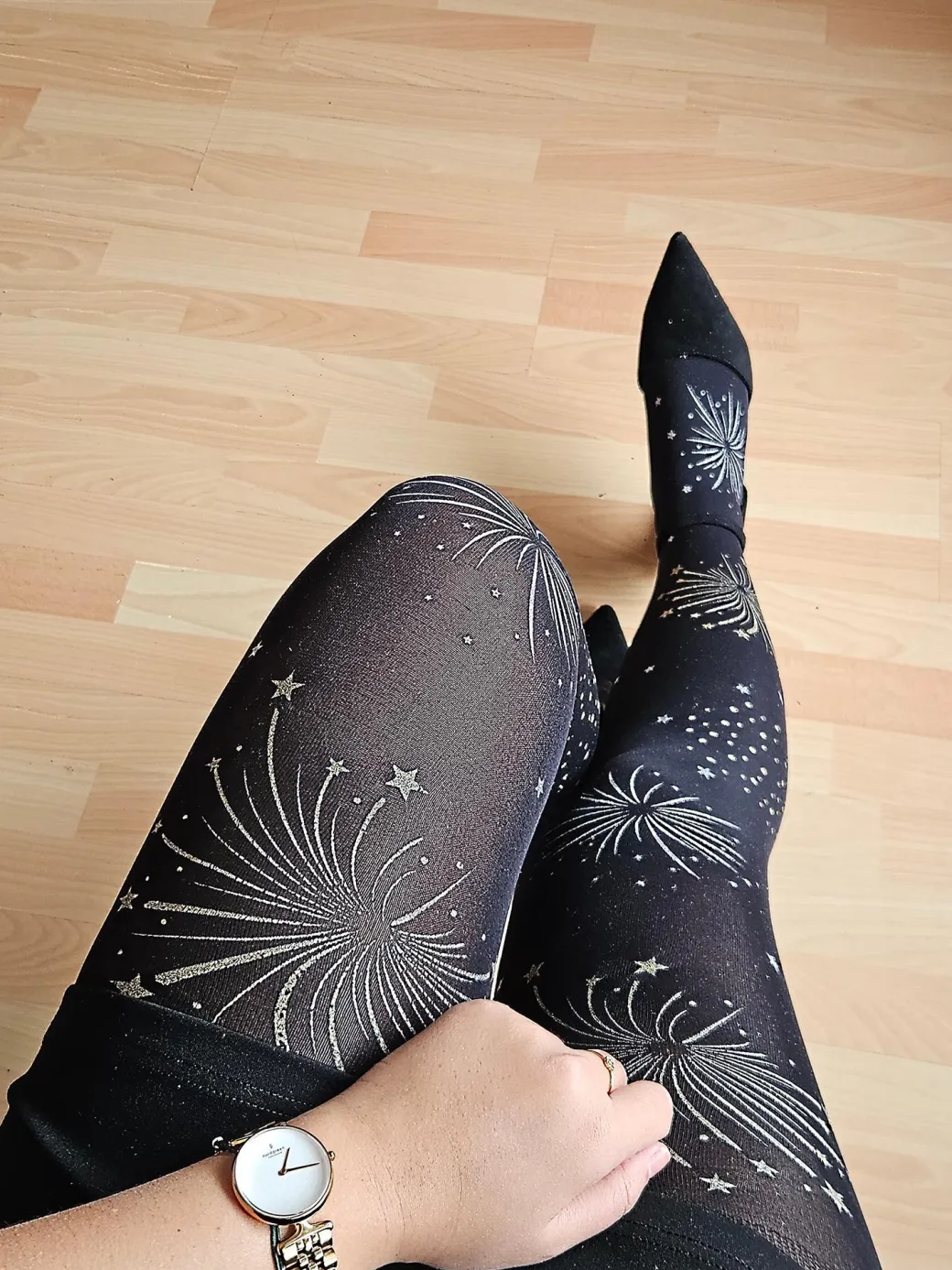80 Denier Opaque Tights - Glitter Fireworks