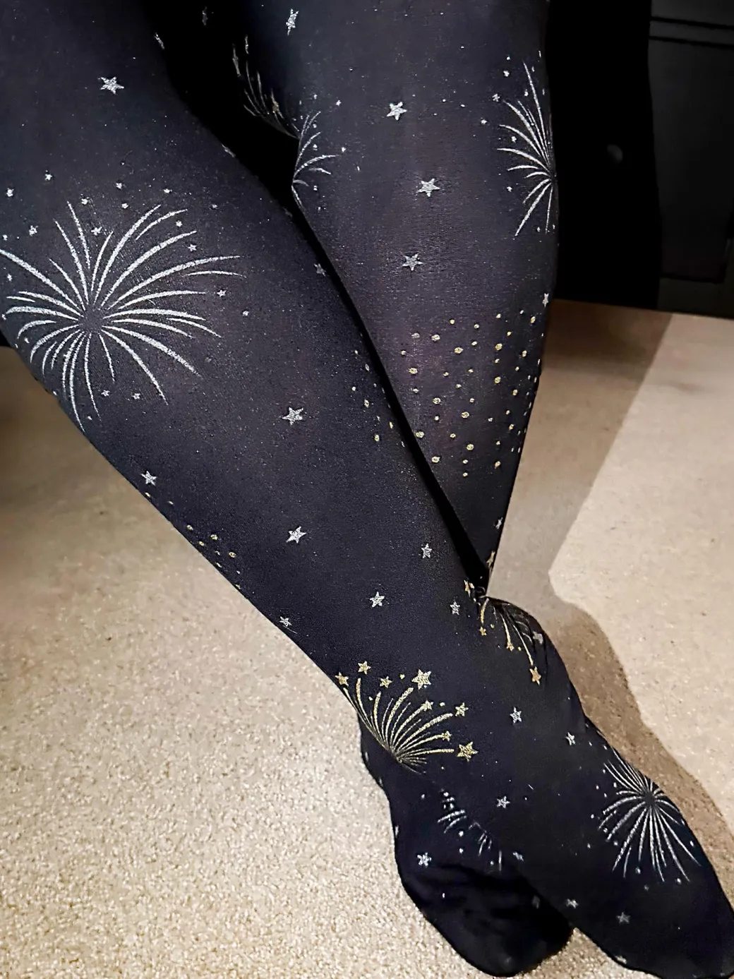 80 Denier Opaque Tights - Glitter Fireworks