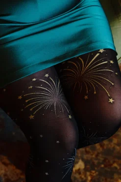 80 Denier Opaque Tights - Glitter Fireworks