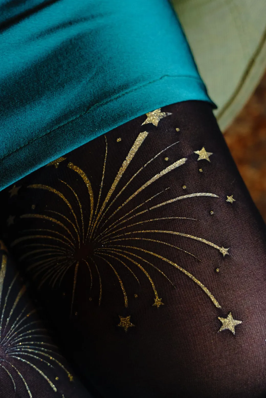 80 Denier Opaque Tights - Glitter Fireworks