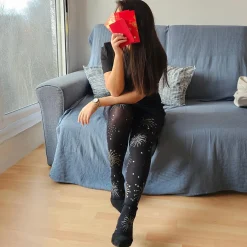 80 Denier Opaque Tights - Glitter Fireworks