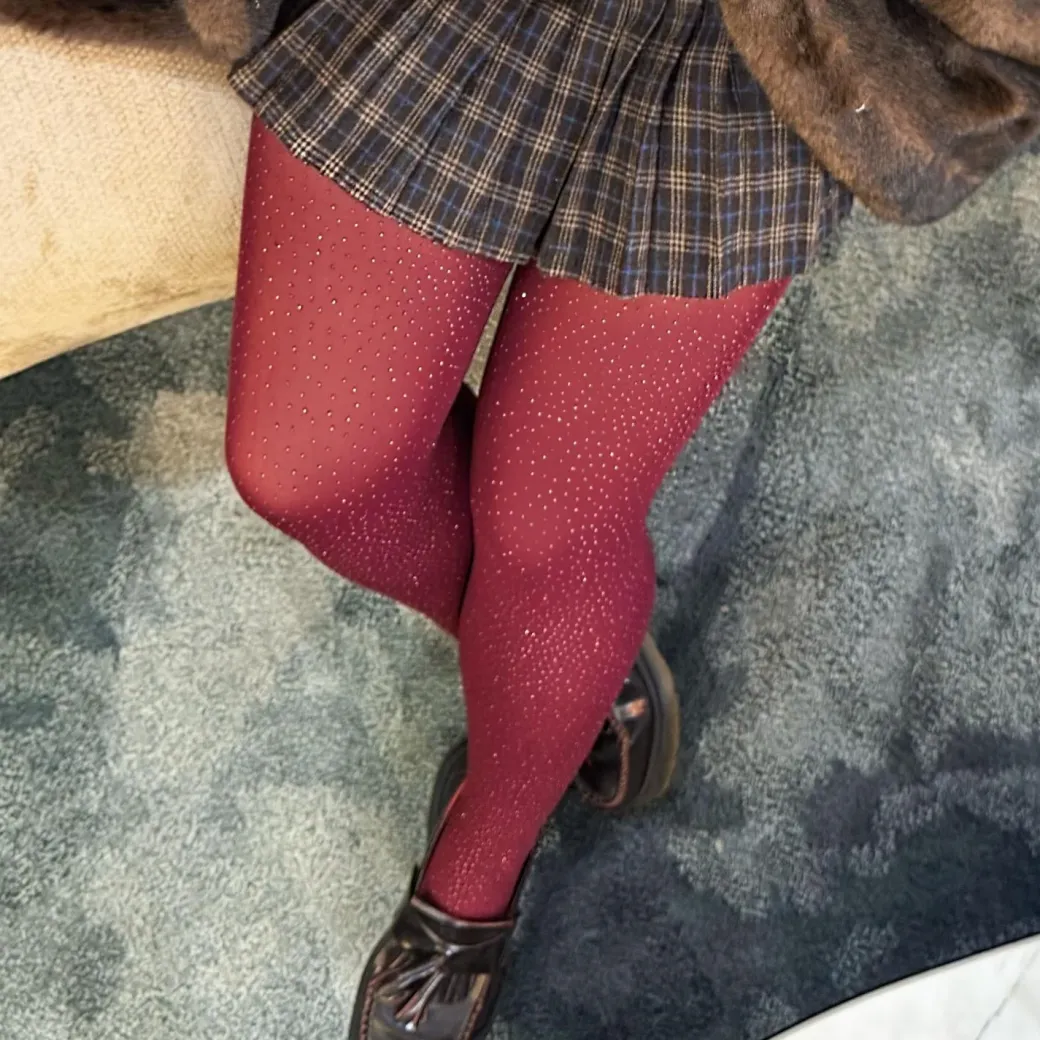 80 Denier Opaque Tights - Gold Glitter