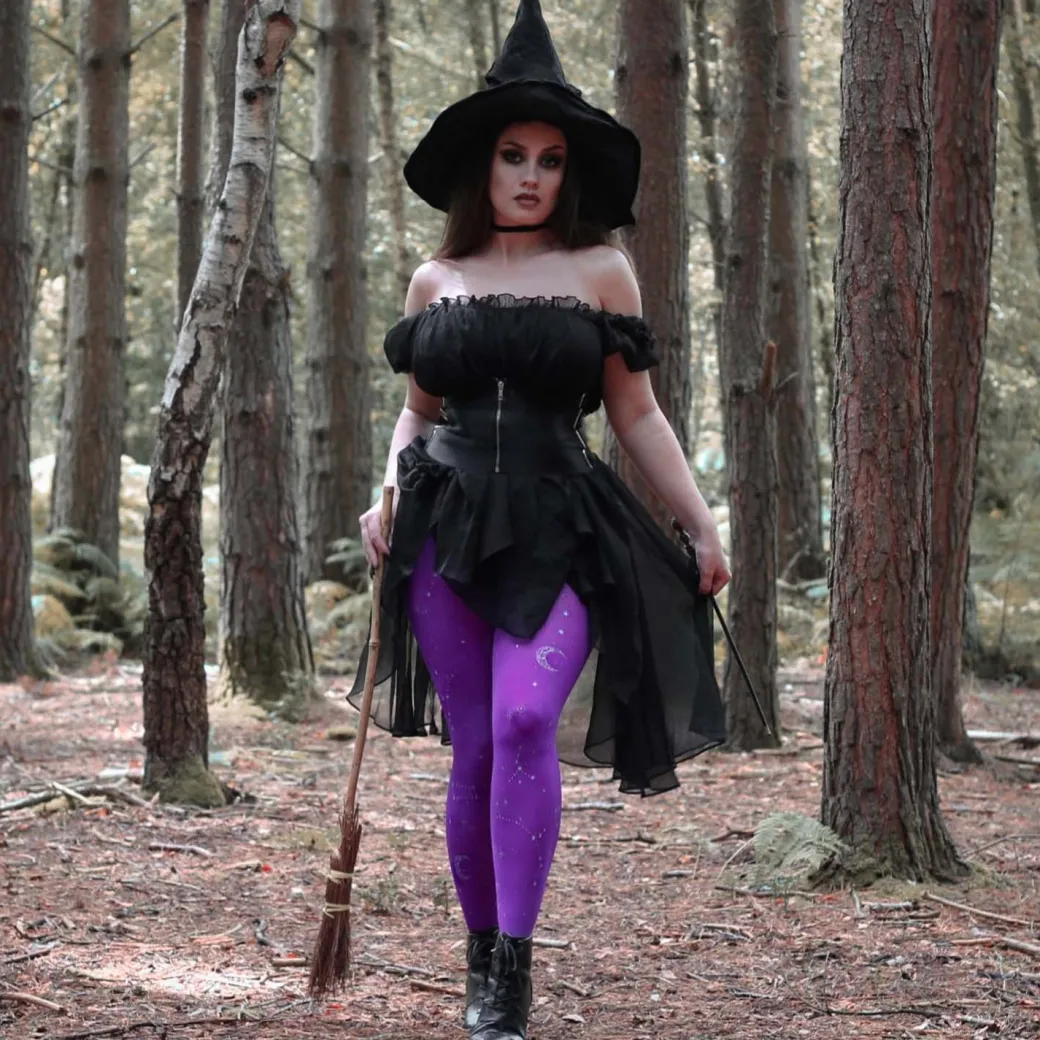 80 Denier Opaque Tights - Hallow-queen Purple
