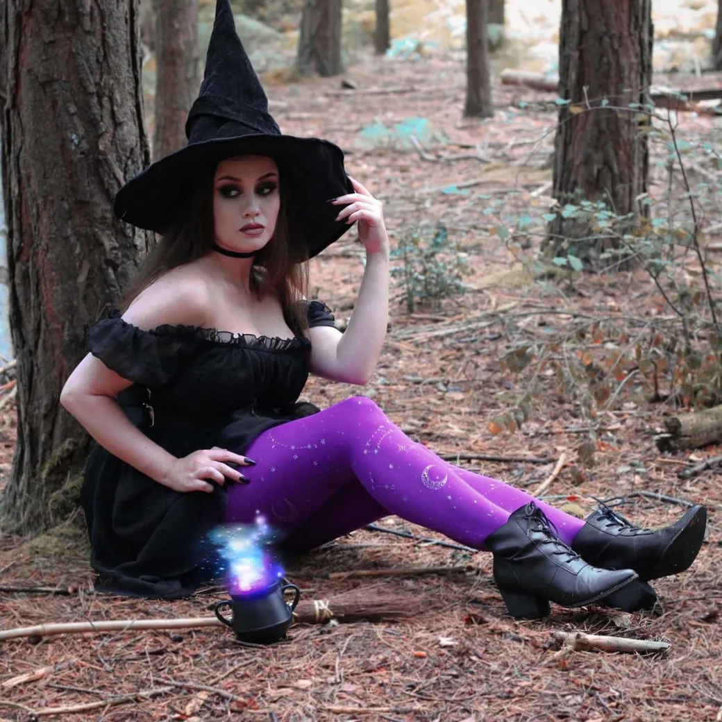 80 Denier Opaque Tights - Hallow-queen Purple
