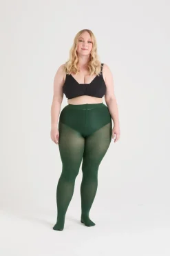 80 Denier Opaque Tights - Hit the Bottle Green