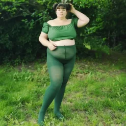 80 Denier Opaque Tights - Hit the Bottle Green