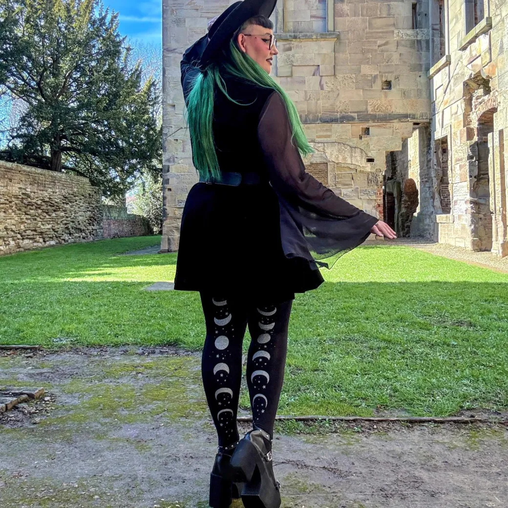 80 Denier Opaque Tights - Moon Phases
