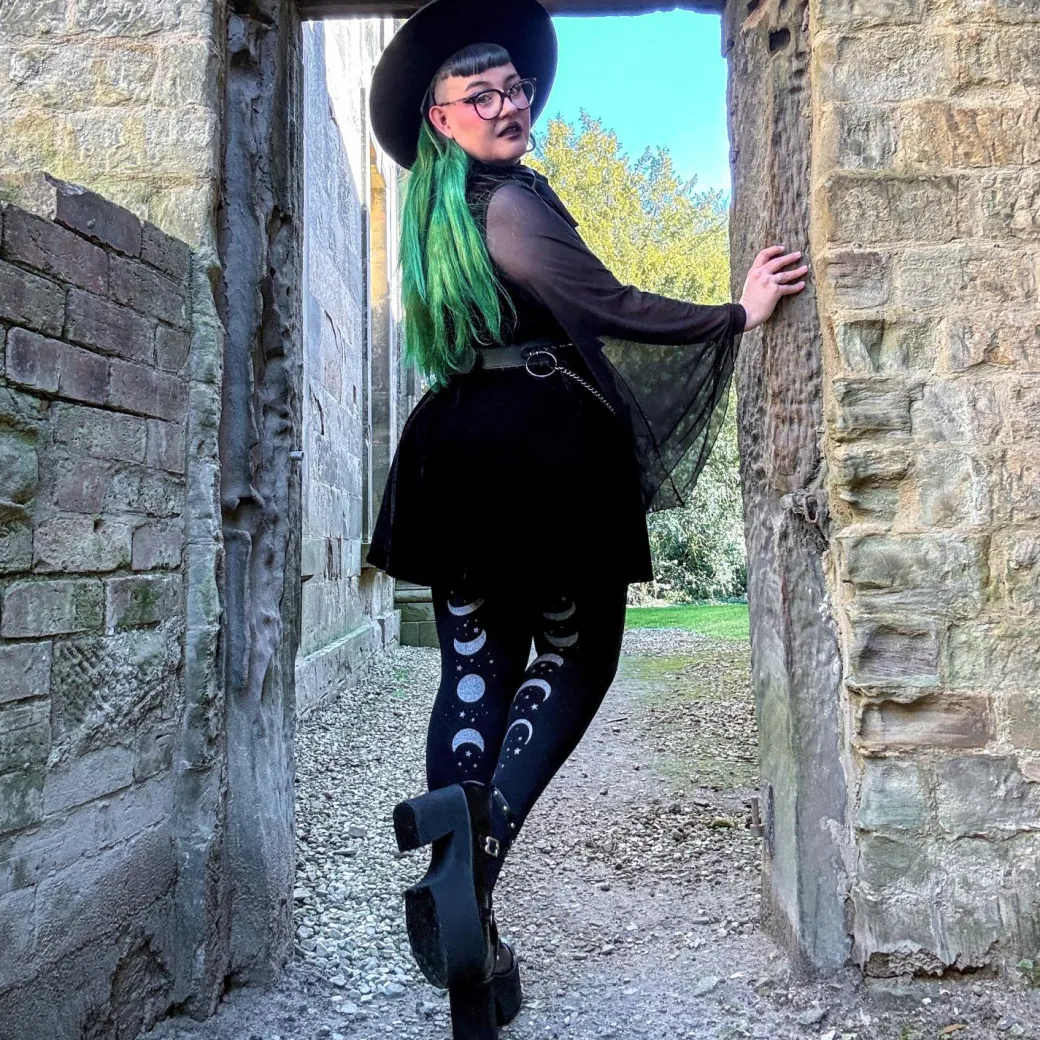 80 Denier Opaque Tights - Moon Phases