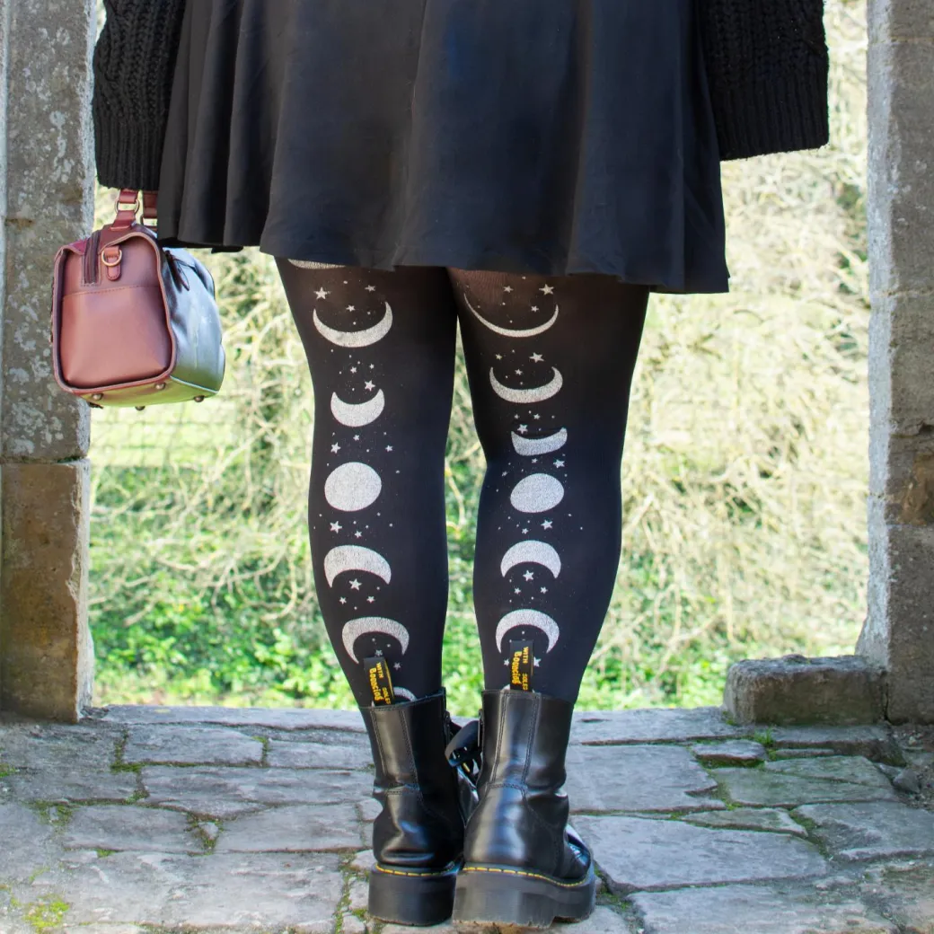 80 Denier Opaque Tights - Moon Phases