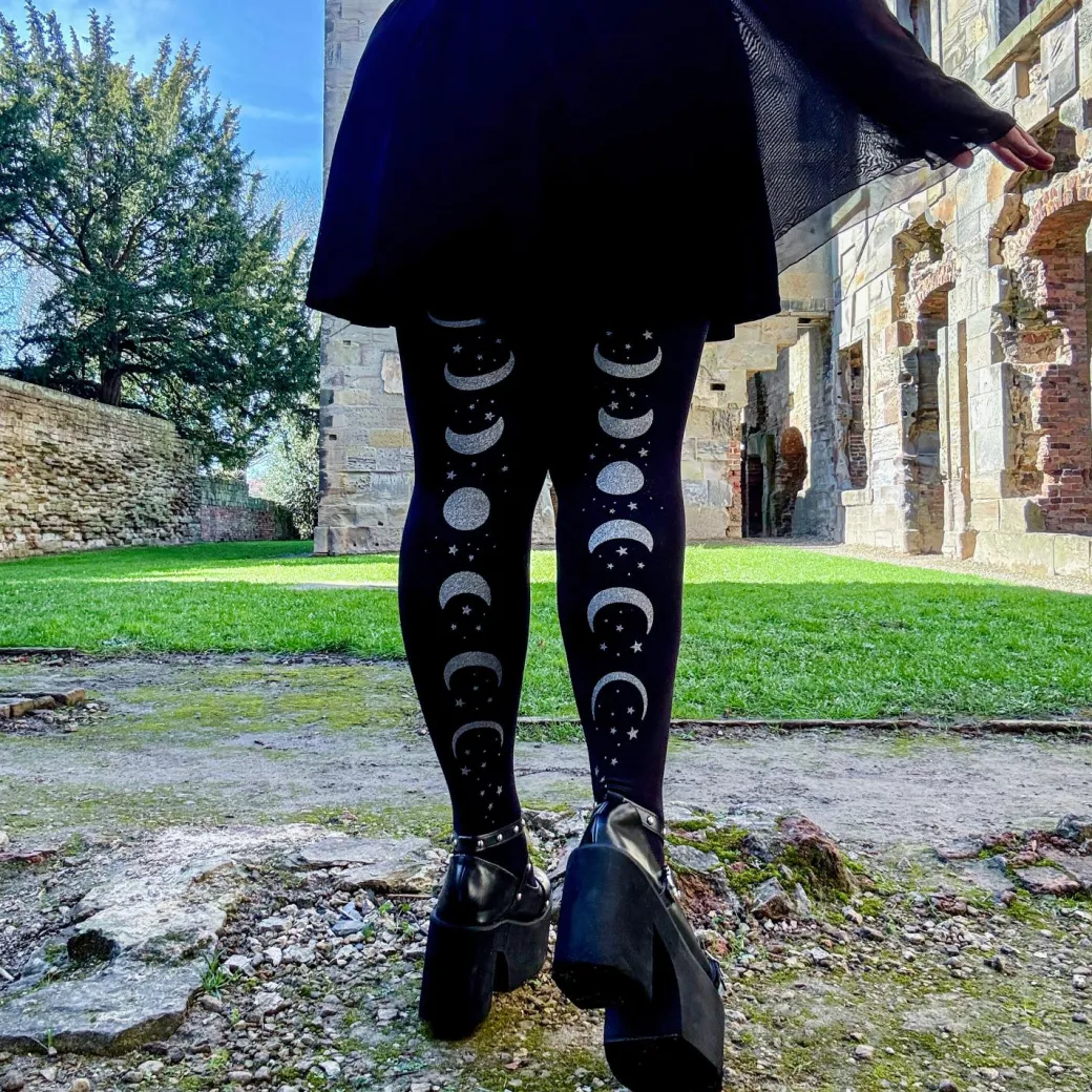 80 Denier Opaque Tights - Moon Phases