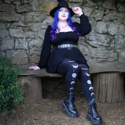 80 Denier Opaque Tights - Moon Phases
