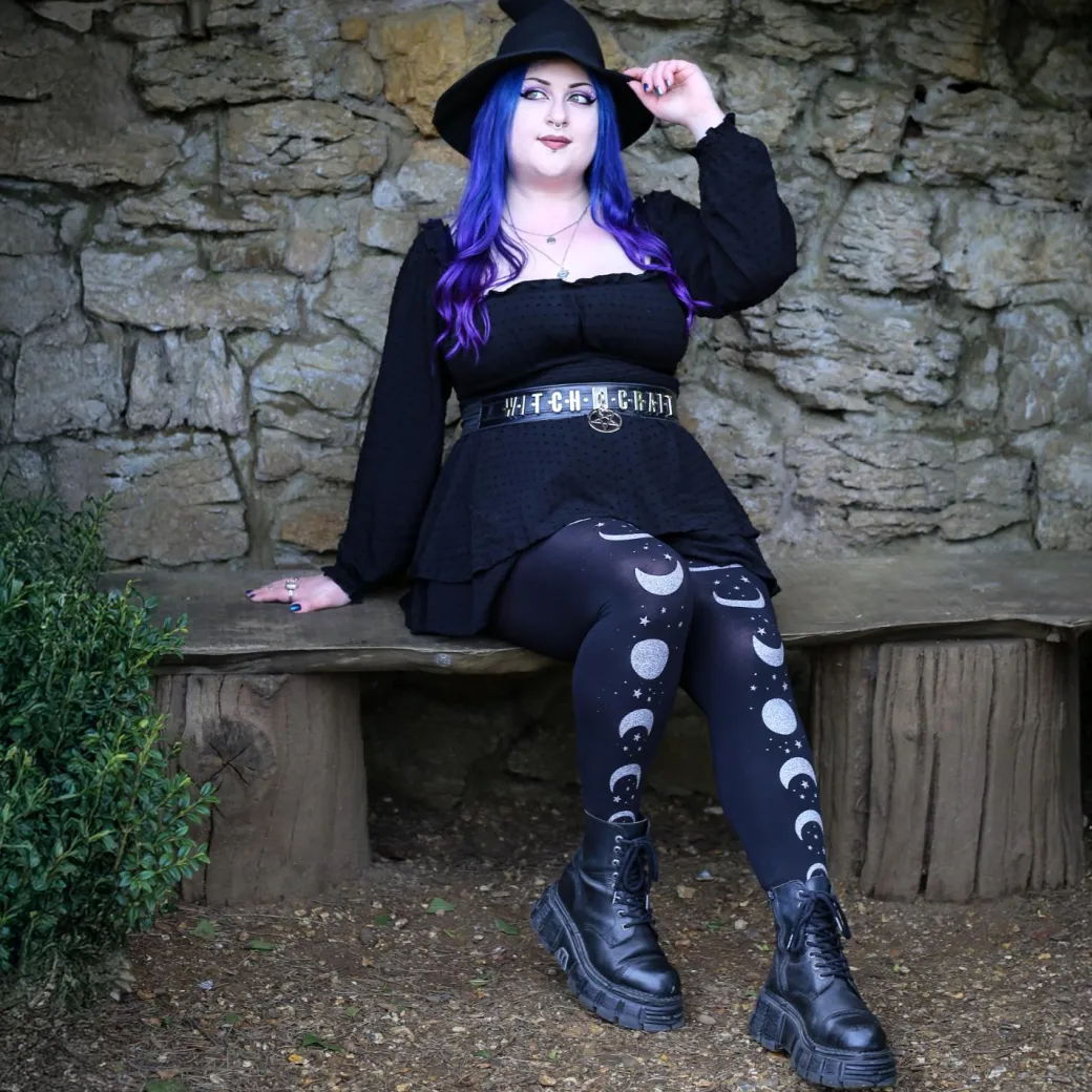 80 Denier Opaque Tights - Moon Phases