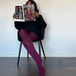 80 Denier Opaque Tights - Mulberry