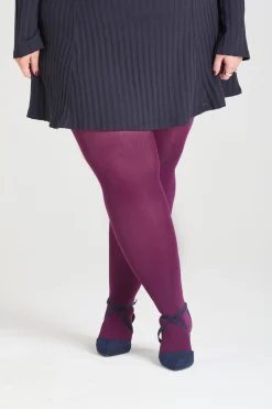 80 Denier Opaque Tights - Mulberry