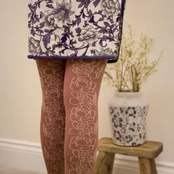 80 Denier Opaque Tights - Peonies