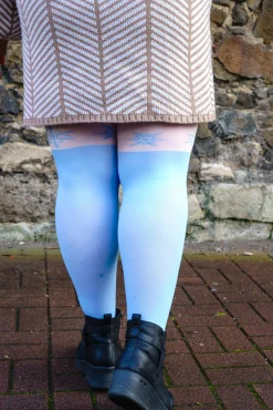 80 Denier Opaque Tights - Snowflake Garter