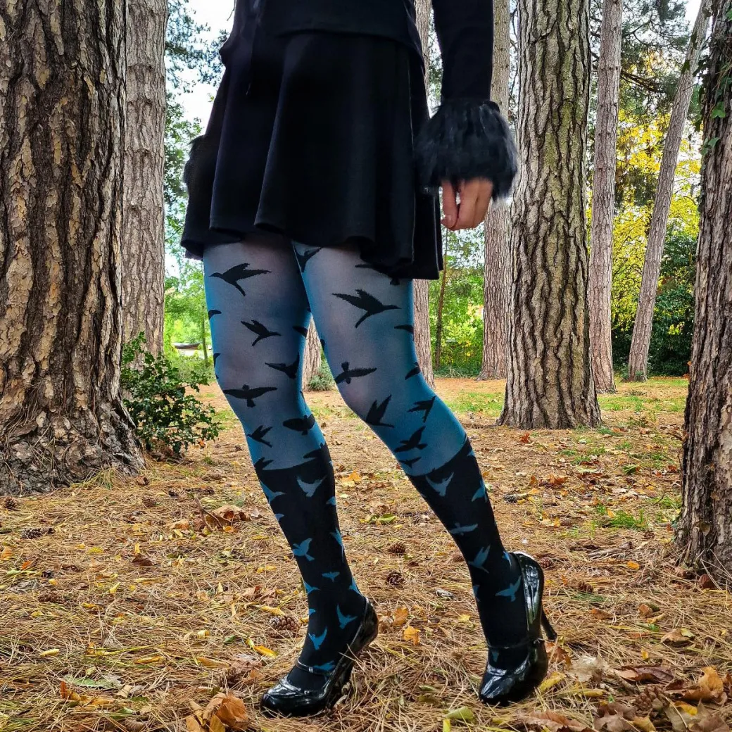 80 Denier Opaque Tights - The Birds