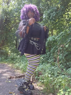 120 Denier Striped Tights - Viper