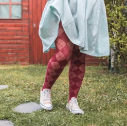 Diamond Tights - Burgundy