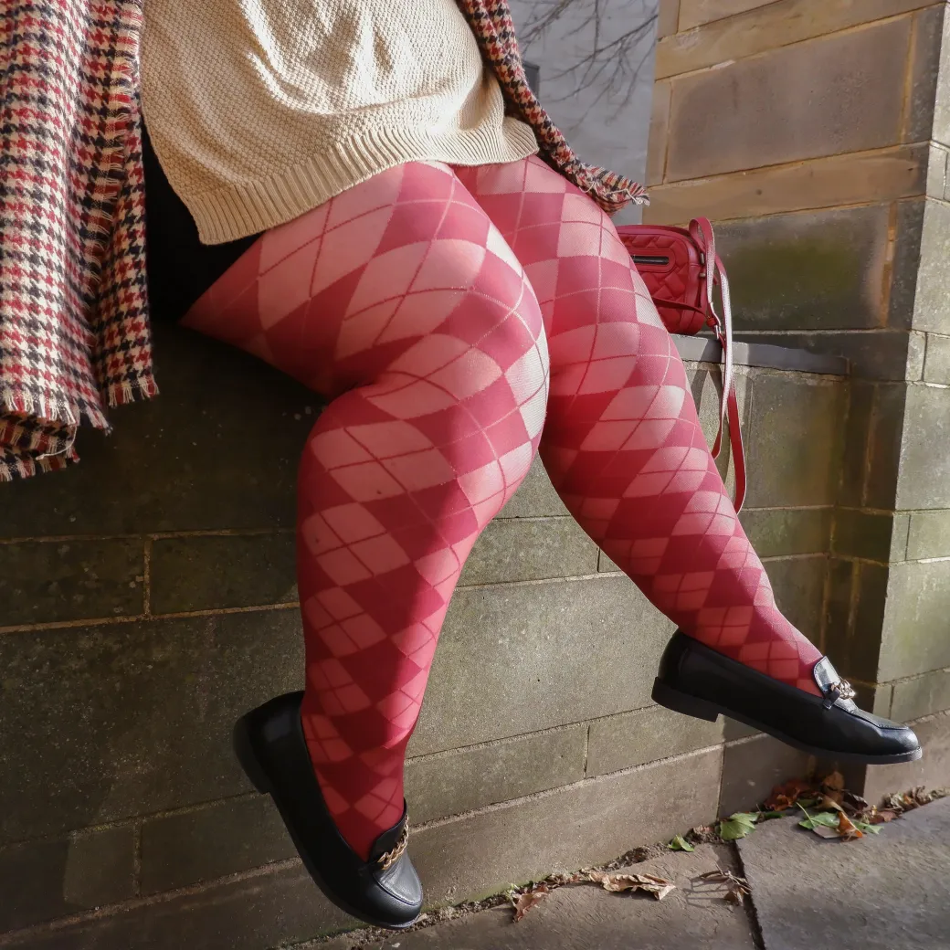 Diamond Tights - Burgundy