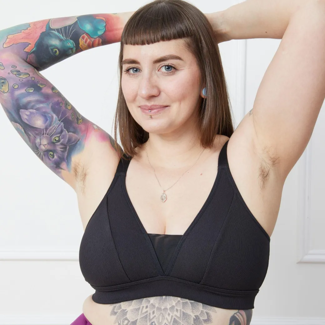 Everyday Ribbed Bra - Black
