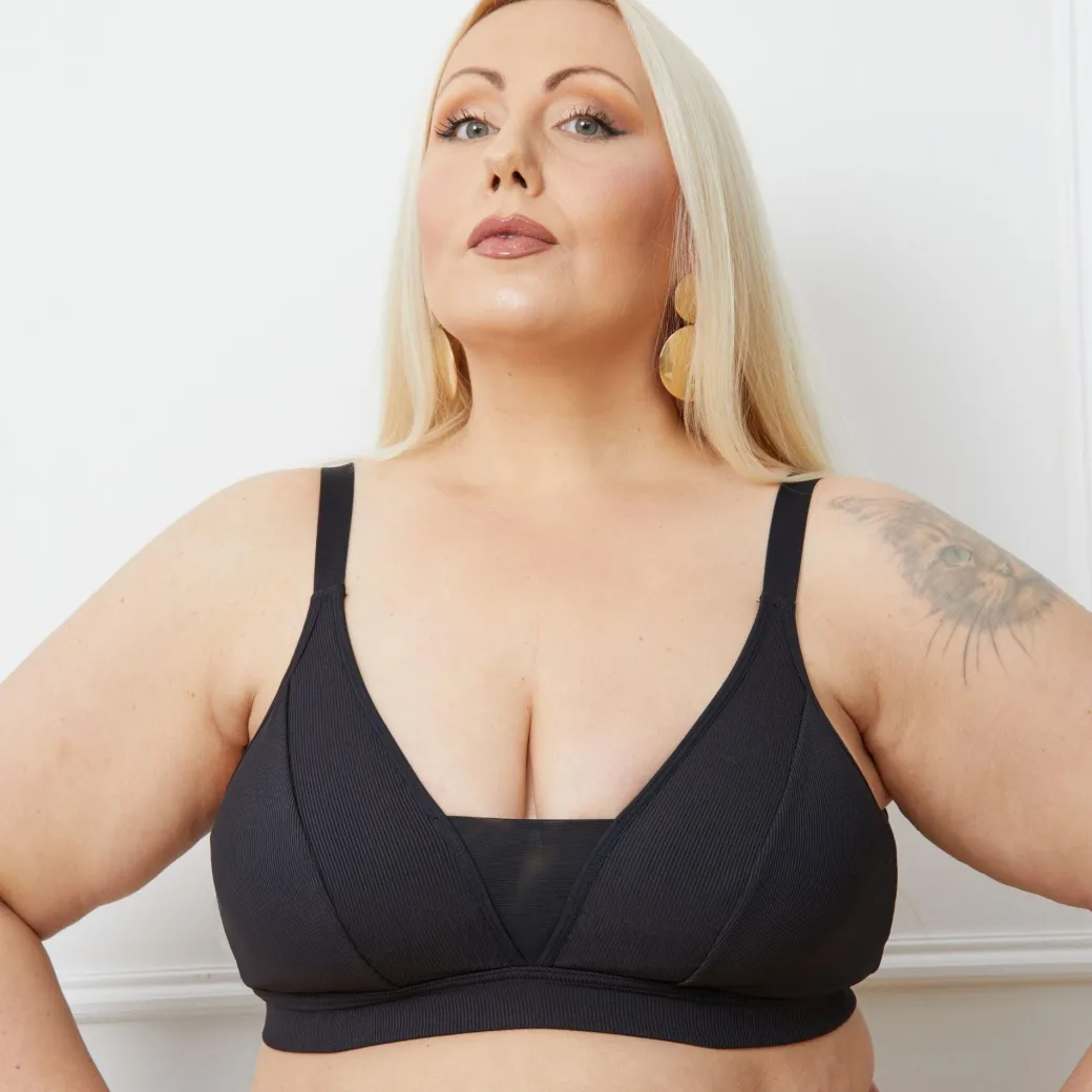 Everyday Ribbed Bra - Black