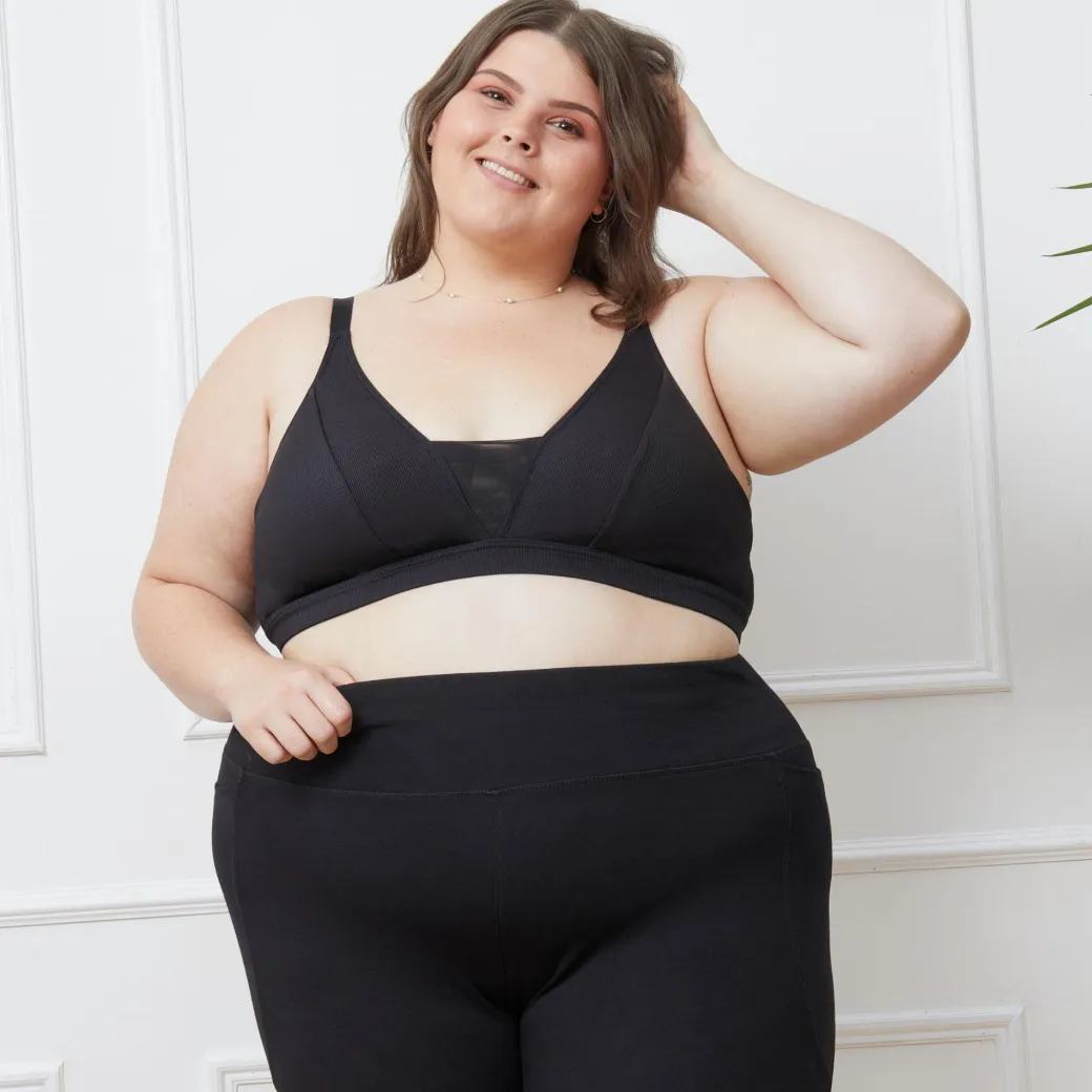 Everyday Ribbed Bra - Black