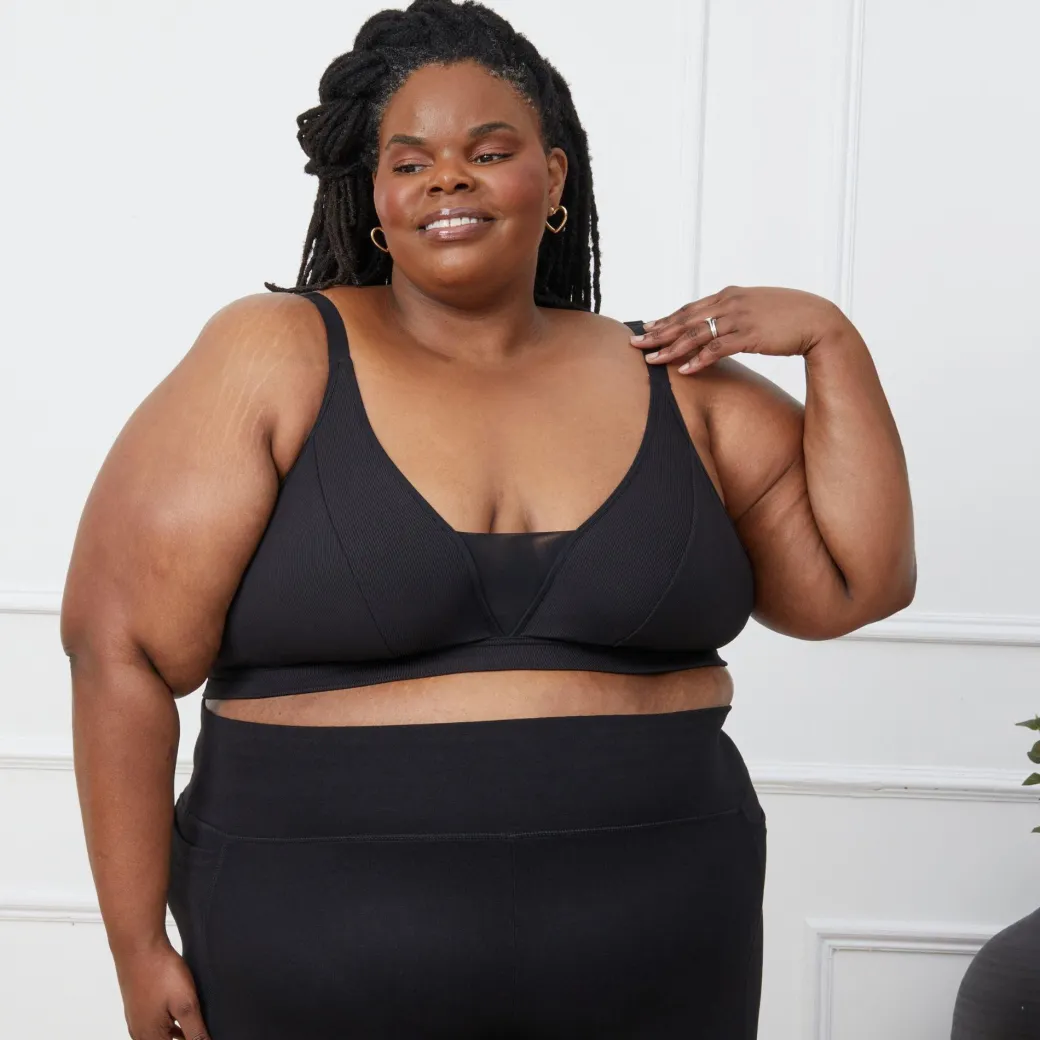 Everyday Ribbed Bra - Black
