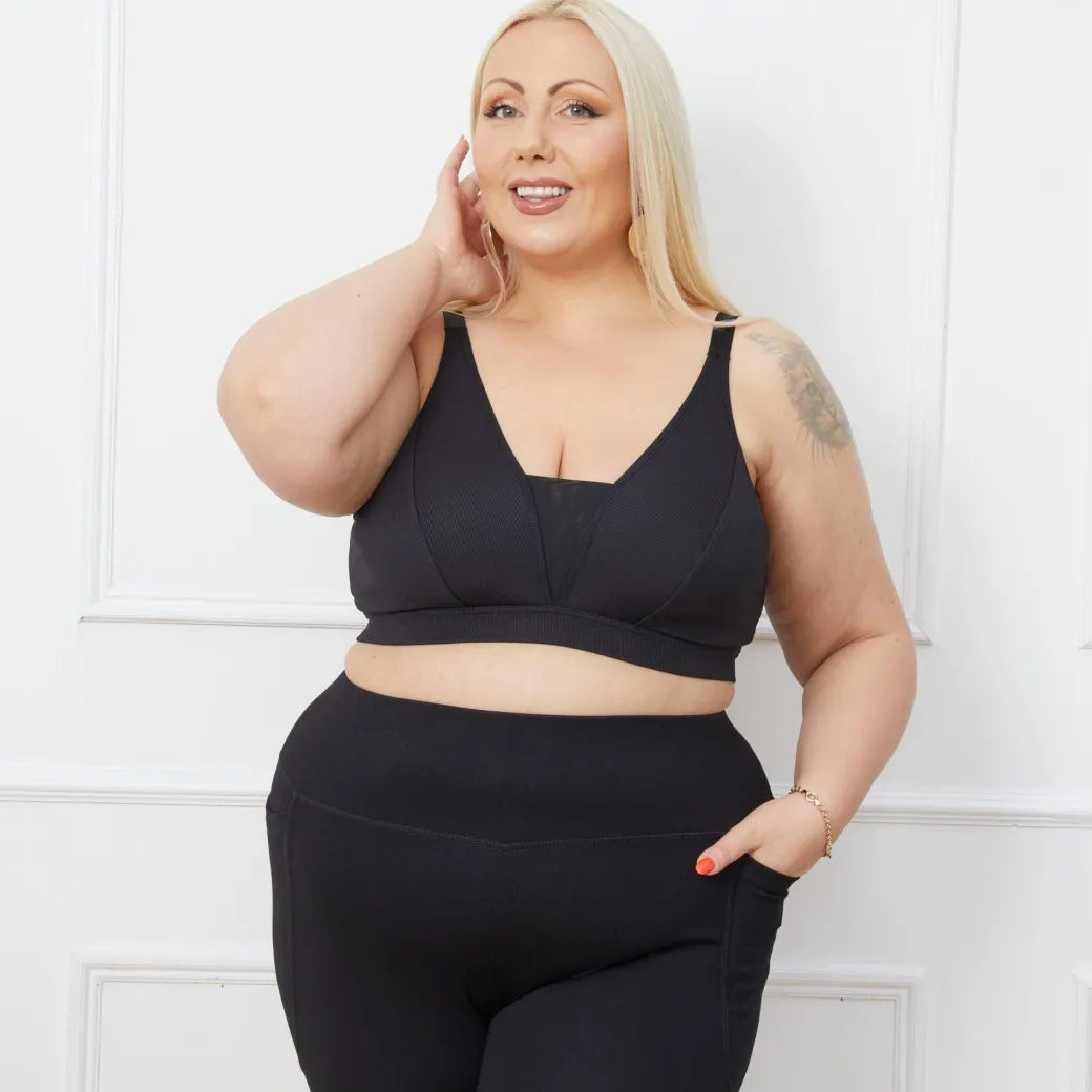 Everyday Ribbed Bra - Black