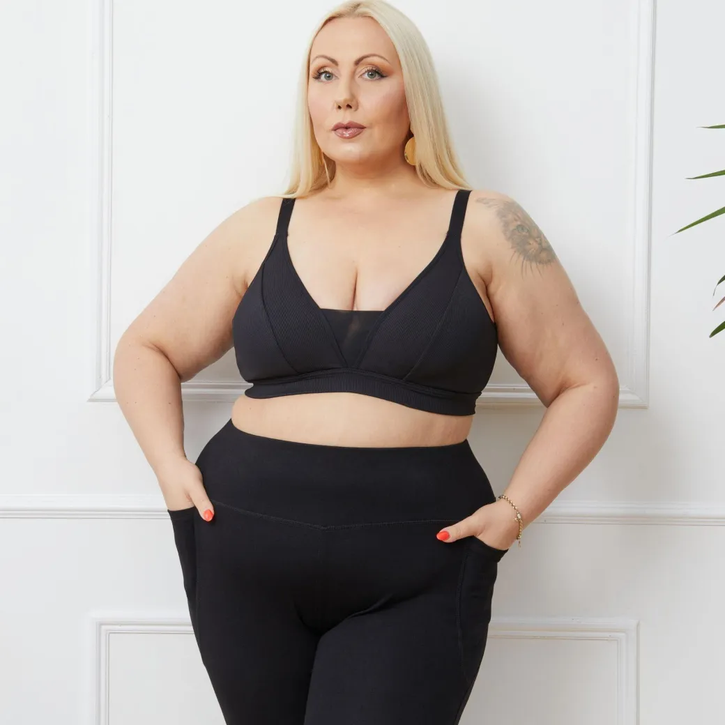 Everyday Ribbed Bra - Black