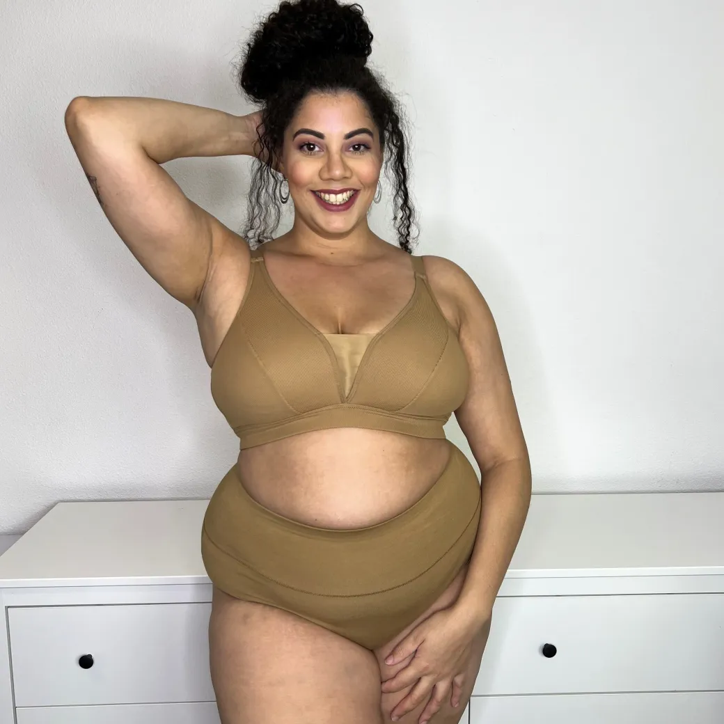Everyday Ribbed Bra - Caramel